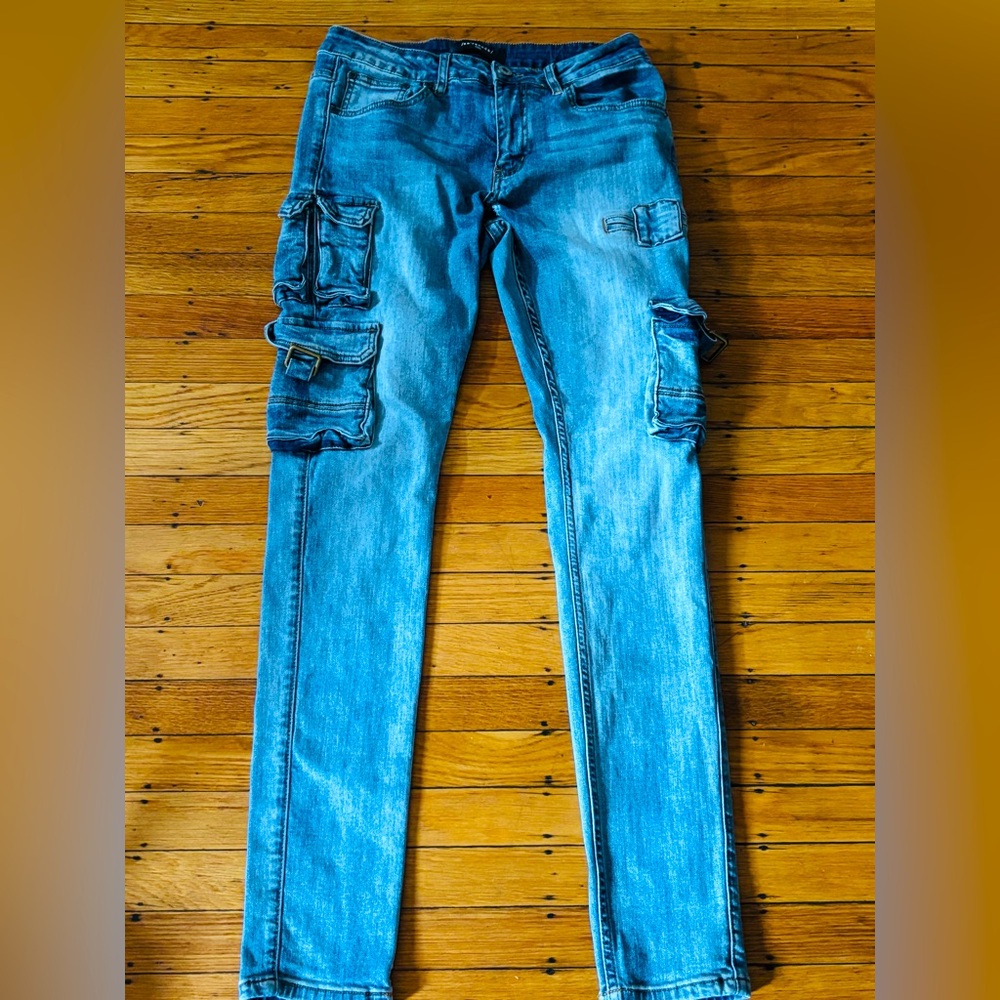 Stylish Blue Cargo Women Jeans